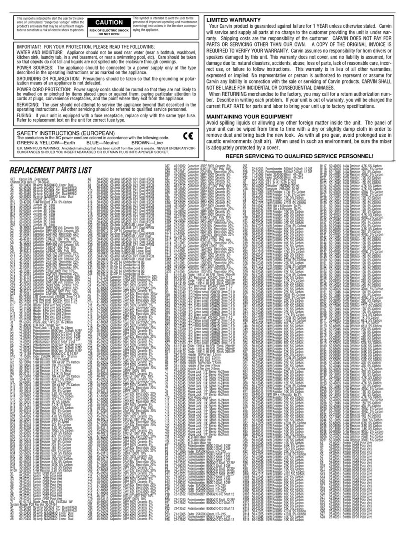 CARVIN C2440 operating manual