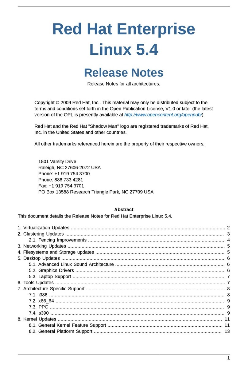 Red Hat ENTERPRISE 5.4 RELEASE NOTES Instruction Manual