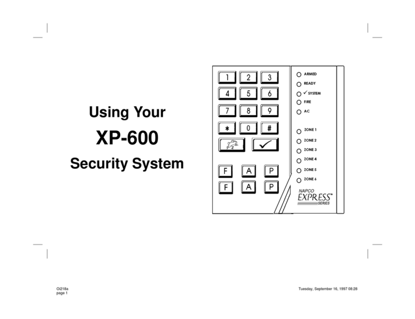 NAPCO XP-600 - 9-16-1997 User manual