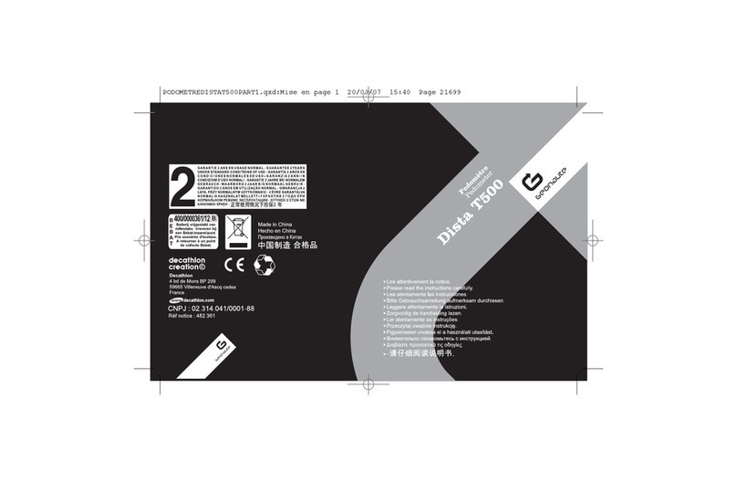 GEONAUTE PEDOMETER DISTA T500 User manual