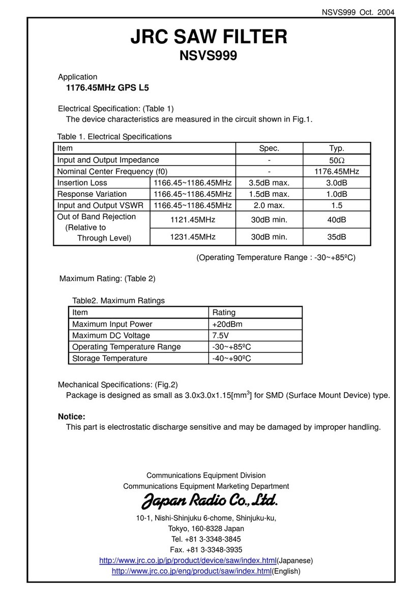 JRC NSVS999 User manual