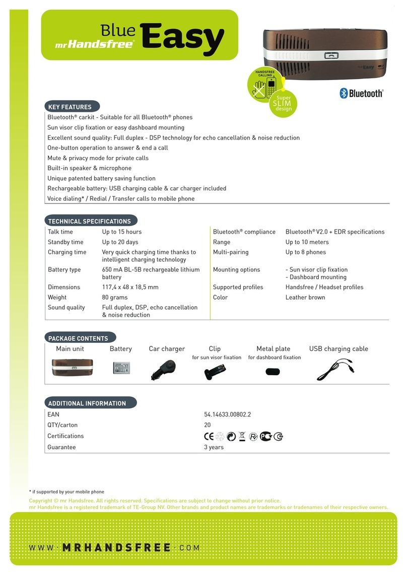MRHANDSFREE BLUE EASY datasheet MRHANDSFREE BLUE EASY datasheet