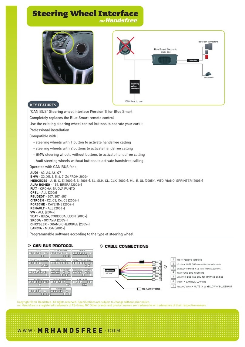 MRHANDSFREE STEERING WHEEL INTERFACE - FEATURES manual