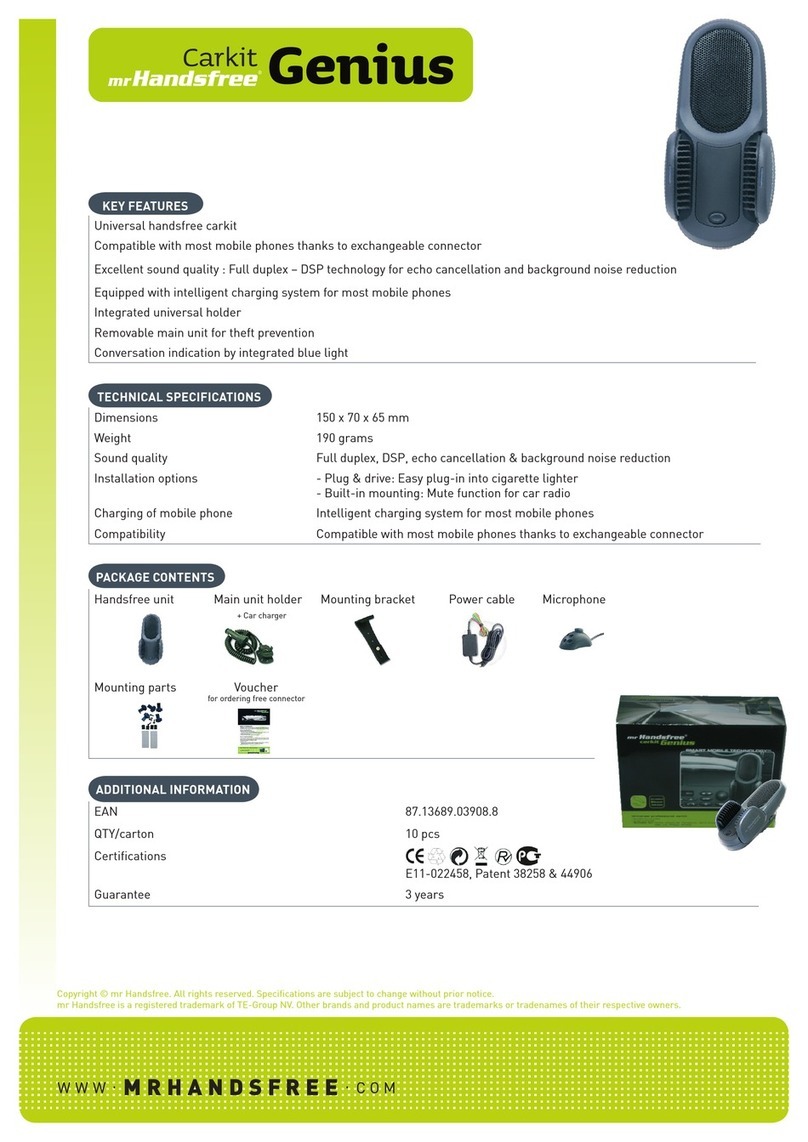 MRHANDSFREE CAR KIT GENIUS datasheet