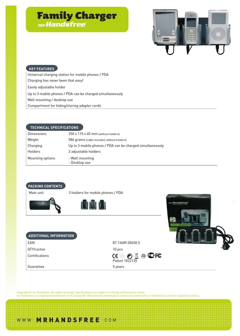 MRHANDSFREE FAMILY CHARGER Technical specifications