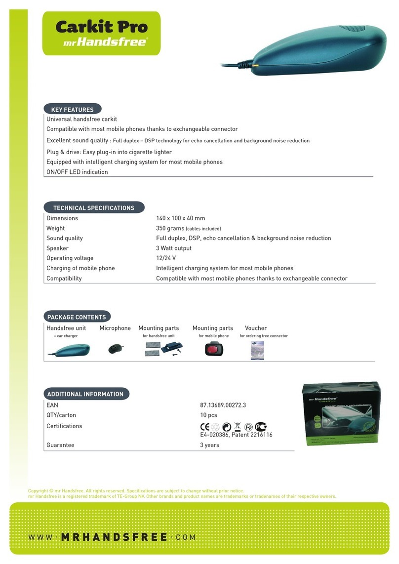 MRHANDSFREE CARKIT PRO - datasheet MRHANDSFREE CARKIT PRO - datasheet