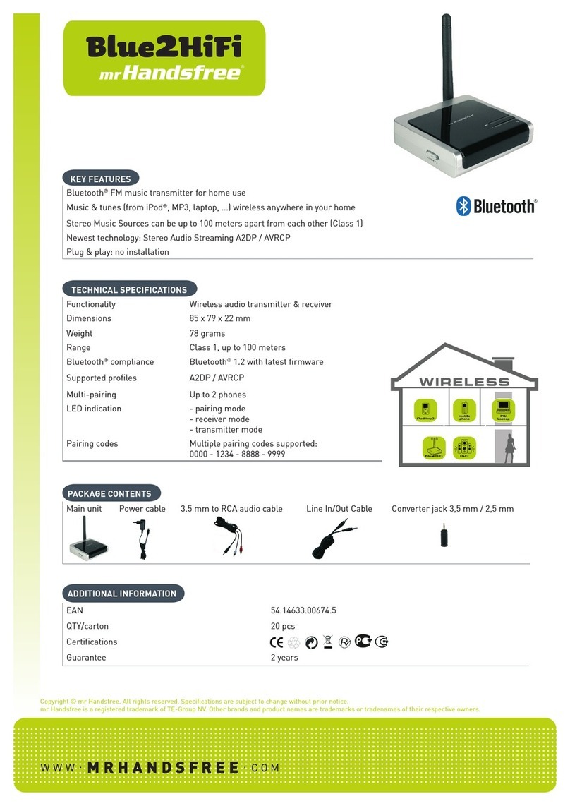 MRHANDSFREE BLUE2HIFI datasheet