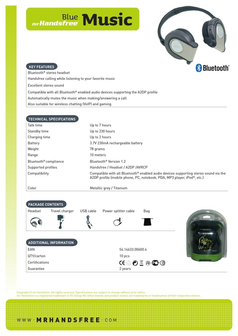 MRHANDSFREE BLUE MUSIC datasheet