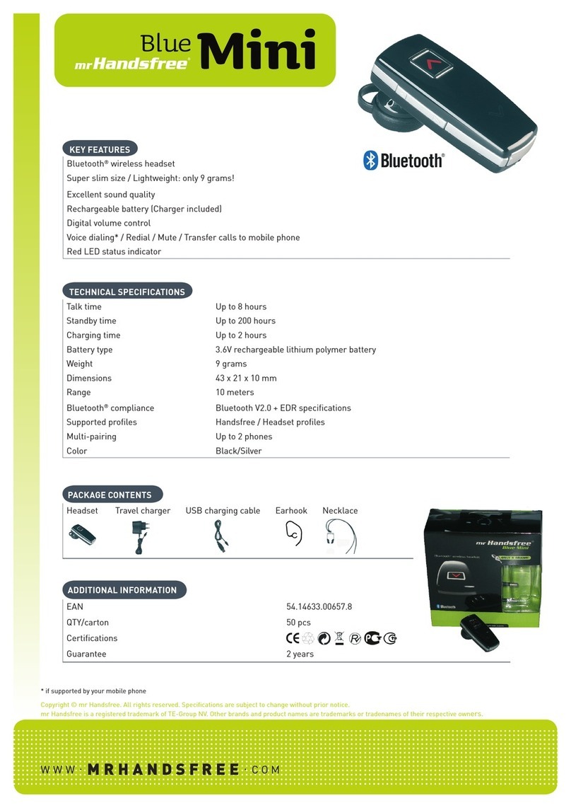 MRHANDSFREE BLUE MINI datasheet