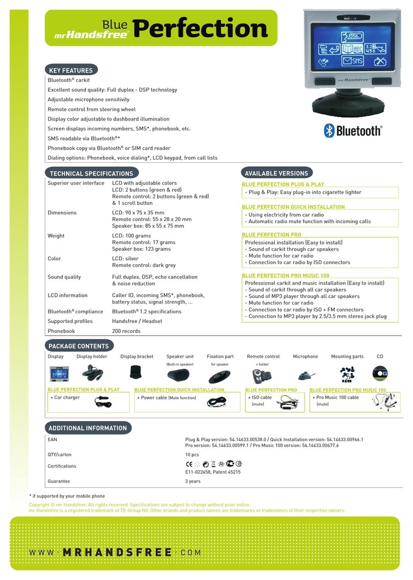 MRHANDSFREE BLUE PERFECTION datasheet