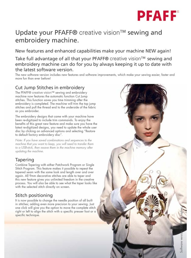 Pfaff CREATIVE VISION - V13598 UPDATE CREATIVE VSION SEWING AND EMBROIDERY... Technical manual Pfaff CREATIVE VISION - V13598 UPDATE CREATIVE VSION SEWING AND EMBROIDERY... Technical manual