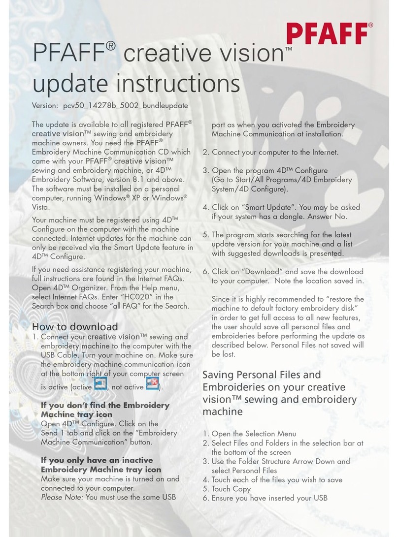 Pfaff Creative Vision User manual