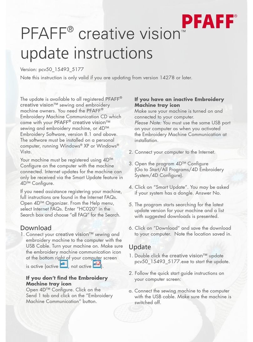 Pfaff Creative Vision User manual