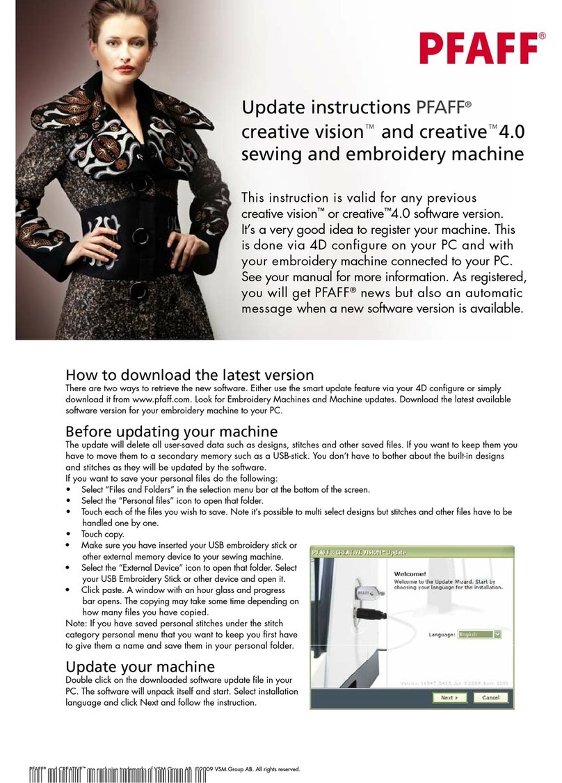 Pfaff CREATIVE 4.0 - User manual Pfaff CREATIVE 4.0 - User manual