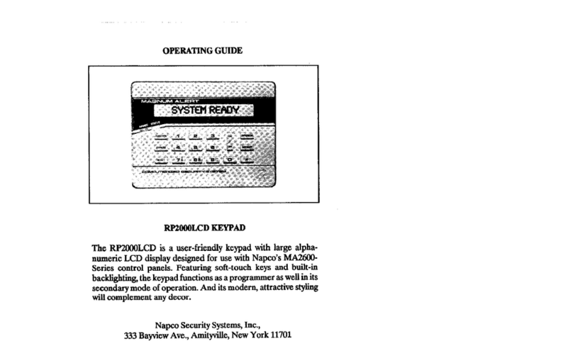 NAPCO MAGNUM ALERT RP2000 KEYPAD manual