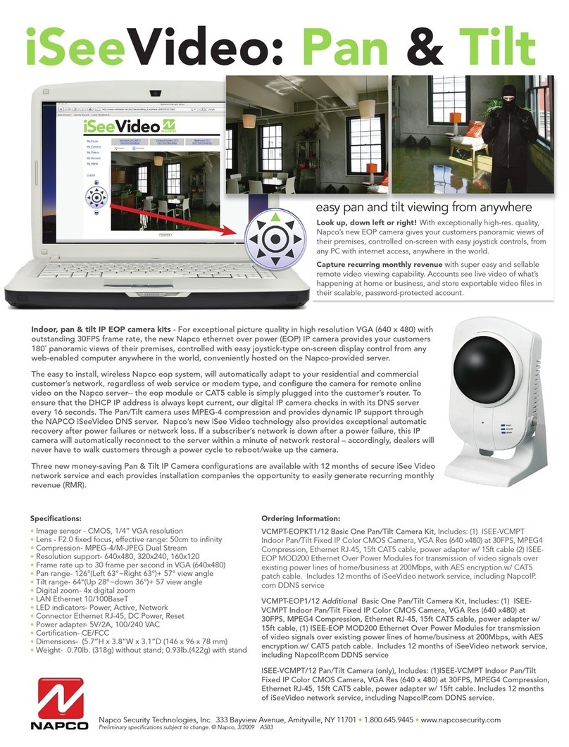 NAPCO ISEEVIDEO - BROCHURE PAN AND TILT User manual