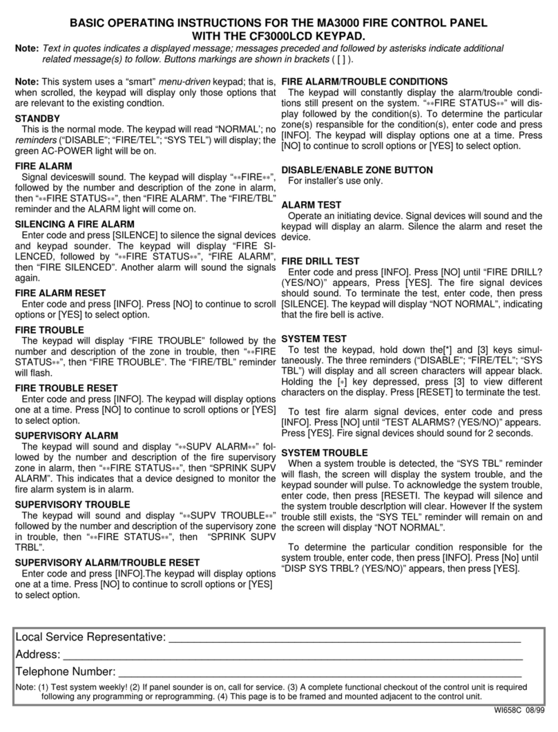 NAPCO MA3000 Technical specifications