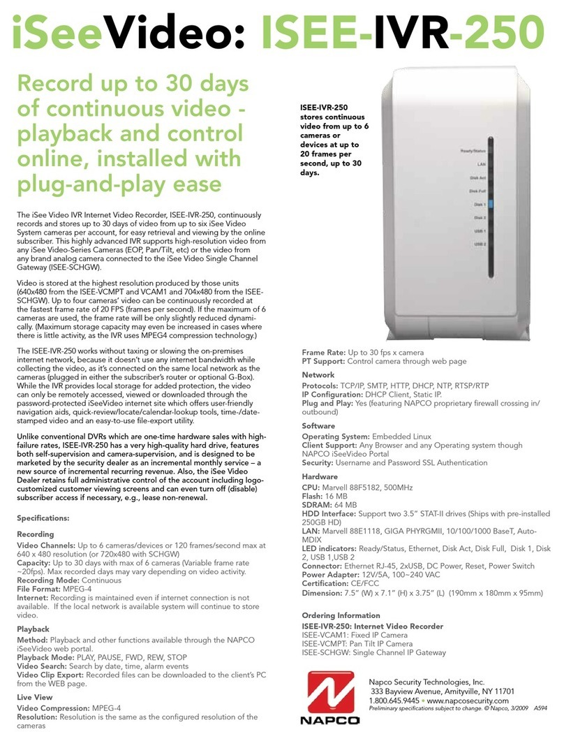 NAPCO ISEE-IVR-250 - brochure