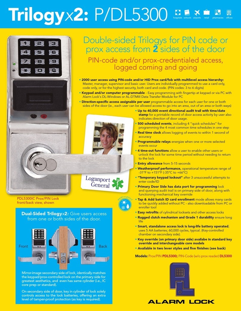 Alarm Lock PDL5300 User manual
