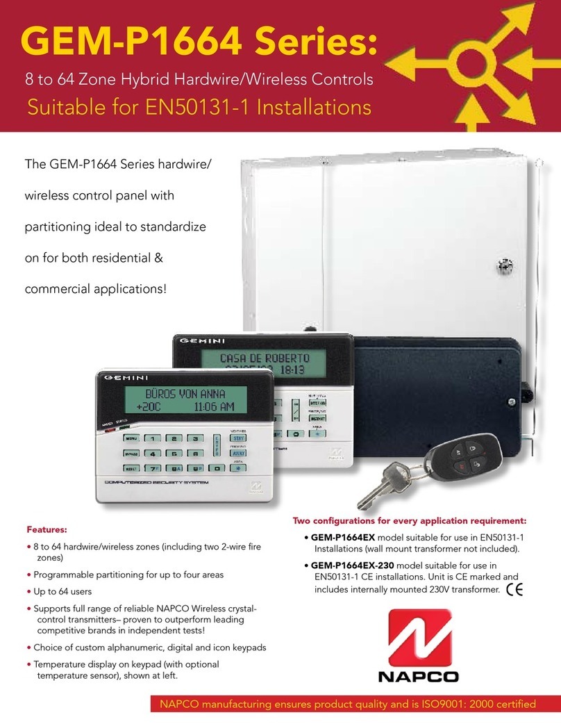 NAPCO Gemini GEM-P1664EX User manual