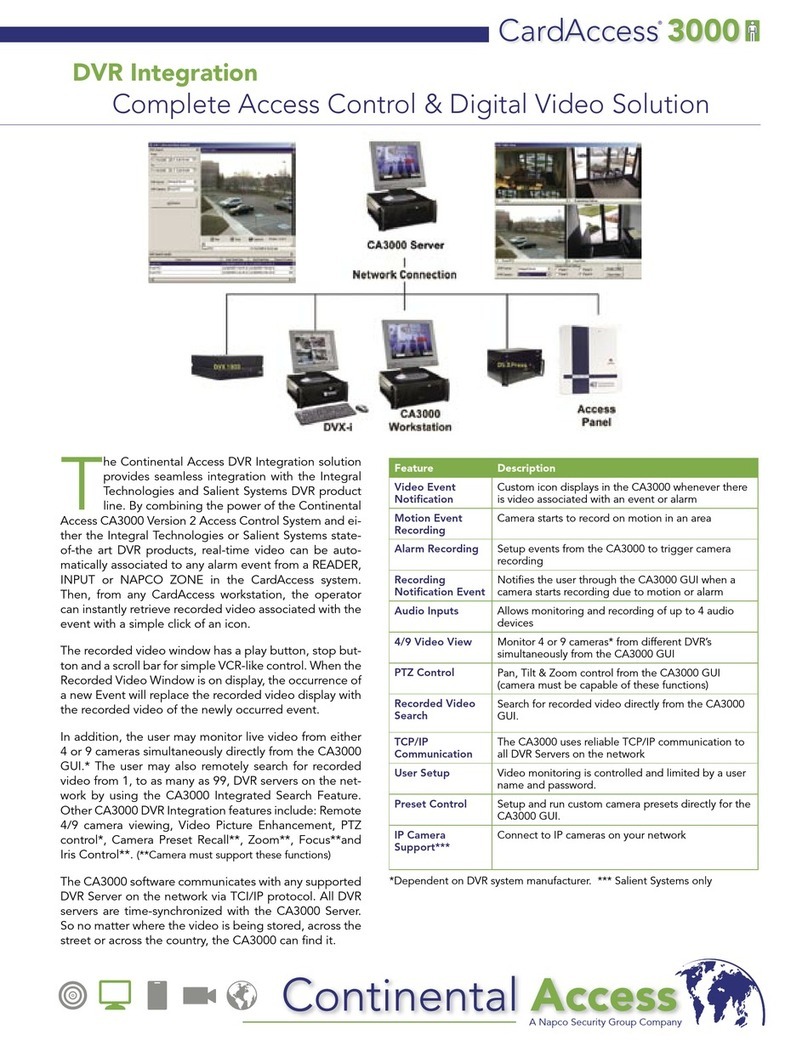 Continental Access CA3000 Function guide