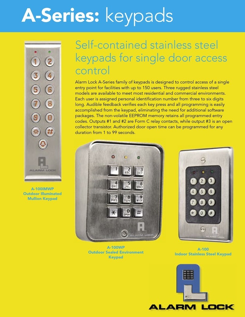 Alarm Lock A-100 - A-100IMWP manual