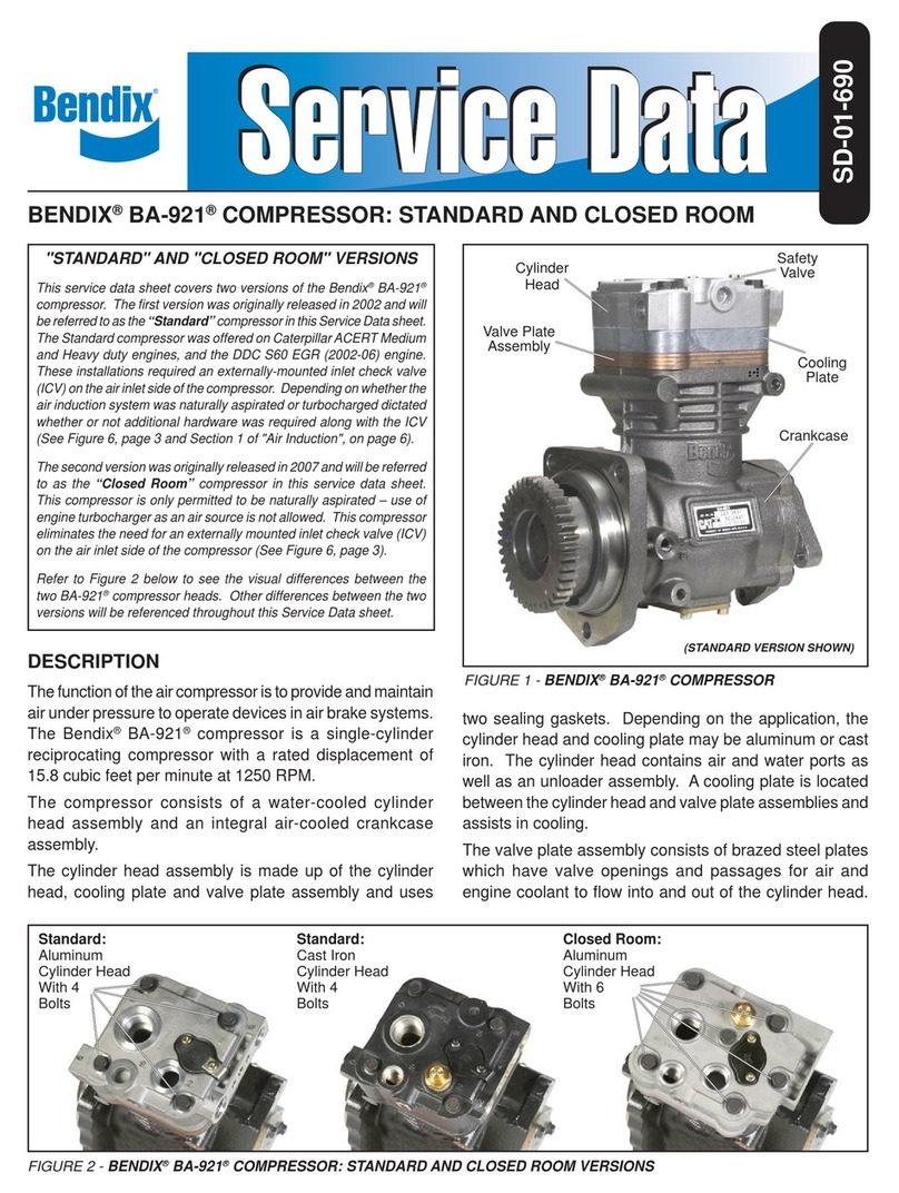 BENDIX BA-921 COMPRESSOR-STD-CLOSED ROOM User guide