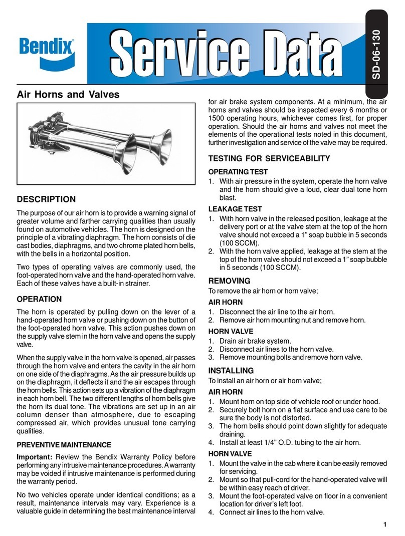 BENDIX AIR HORNS AND VALVES manual