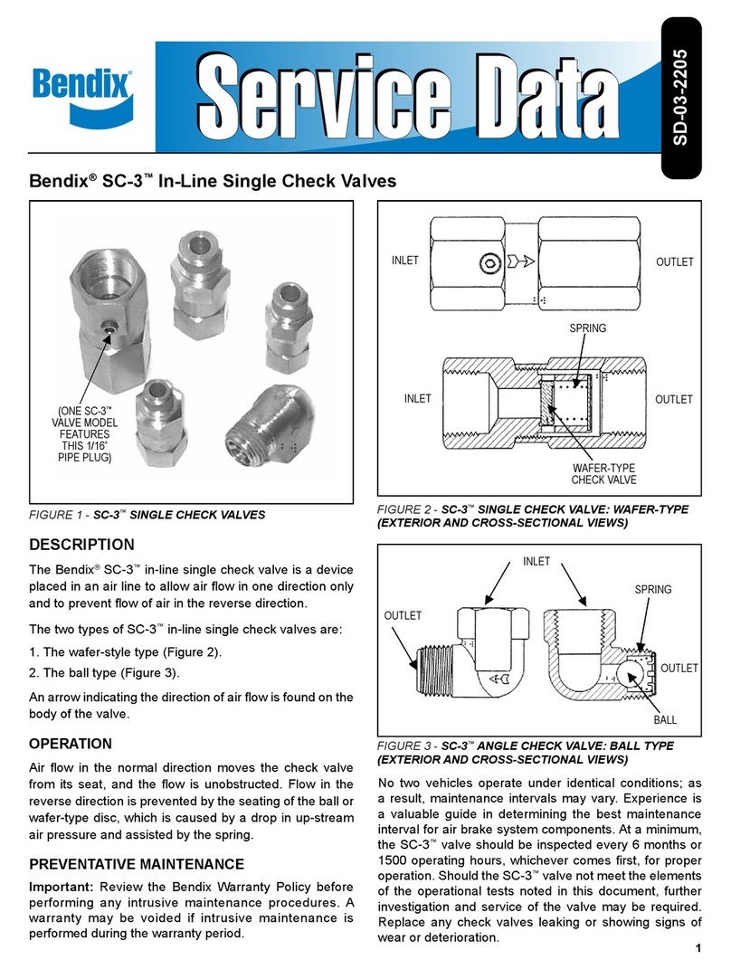 BENDIX SC-3 INLINE SINGLE CHECK VALVES User manual