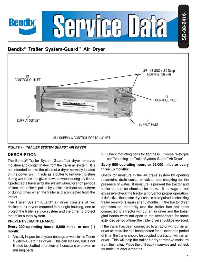 BENDIX TRAILER SYSTEM GUARD AIR DRYER User manual