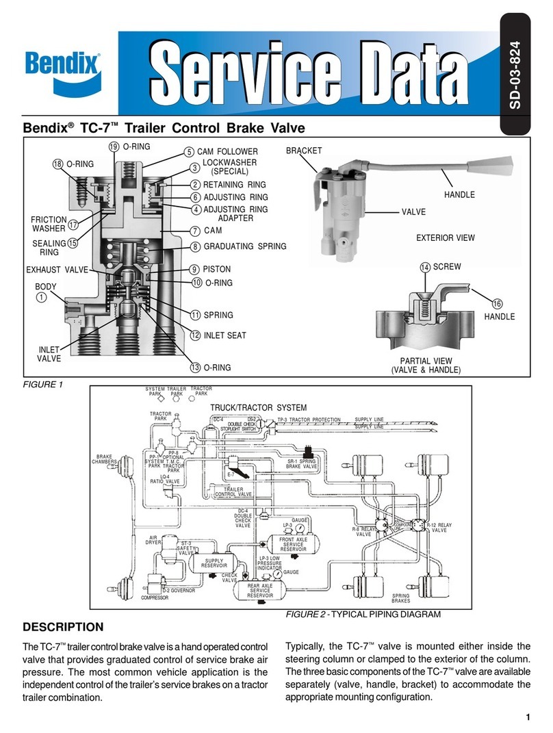 BENDIX TC-7 TRAILER CONTROL BRAKE VALVE manual
