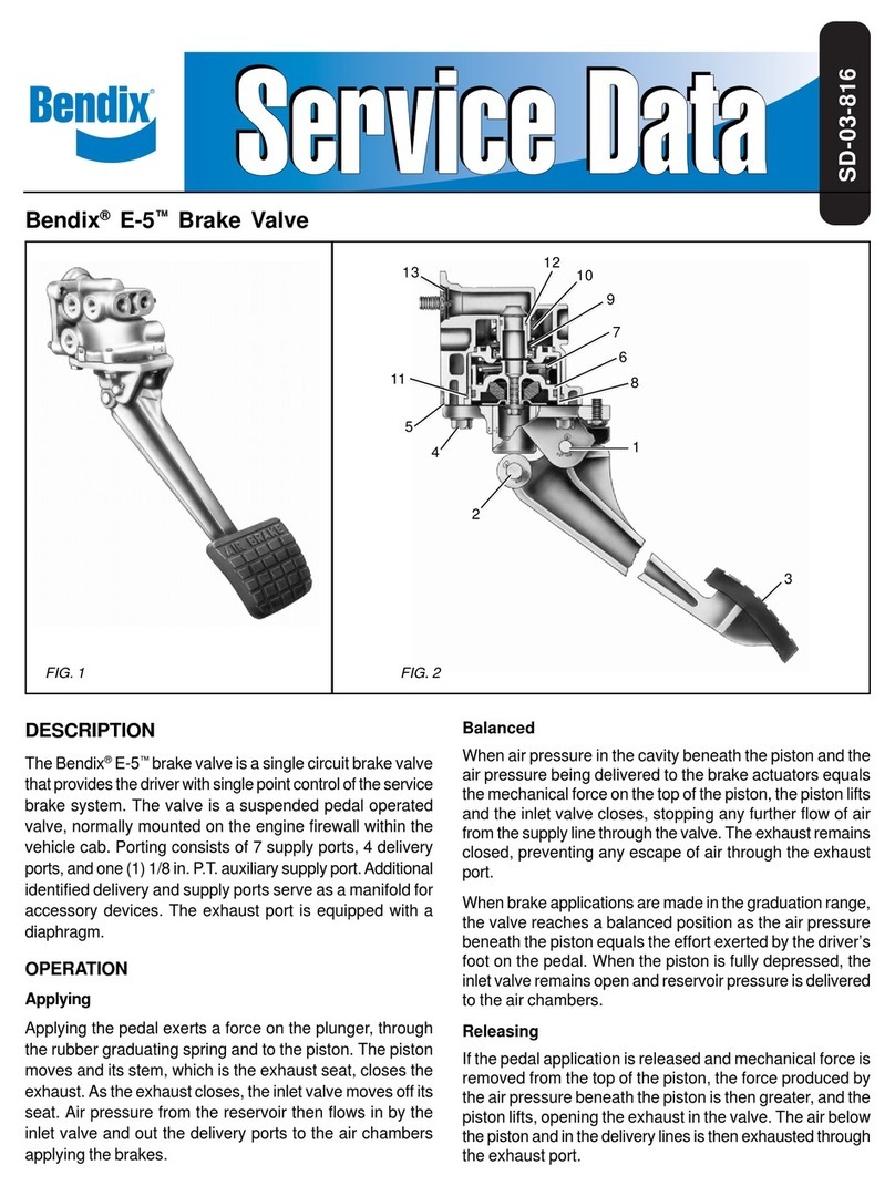 BENDIX E-5 BRAKE VALVE User manual