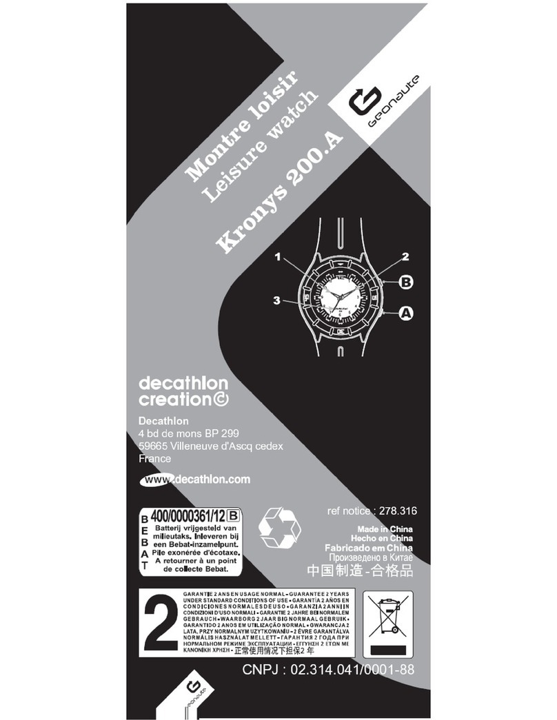 GEONAUTE WATCH KRONYS 200A User manual GEONAUTE WATCH KRONYS 200A User manual