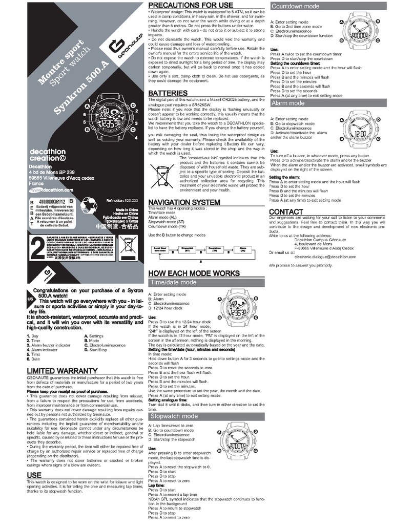 GEONAUTE SYNKRON 500.A User manual GEONAUTE SYNKRON 500.A User manual