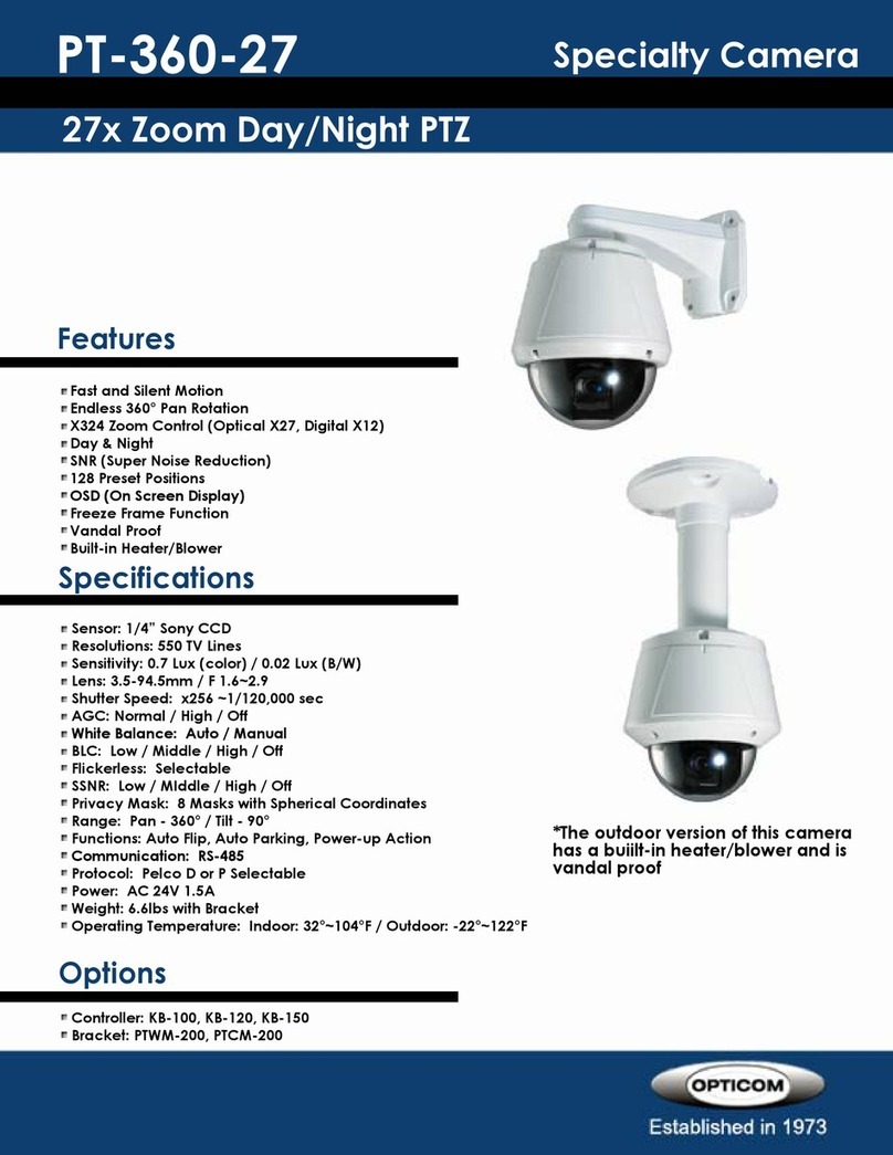OPTICOM PT-360-27 - SPECIFICATION DATA User manual