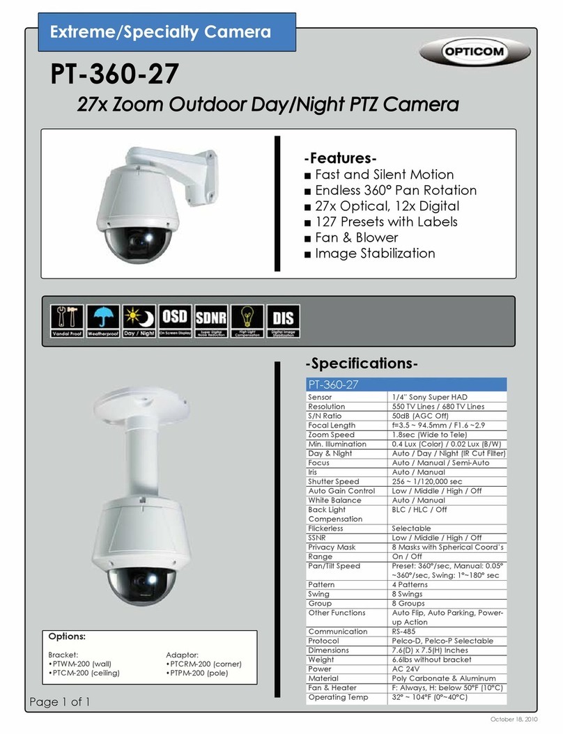OPTICOM PT-360-27 - SPECIFICATION DATA 2 specification