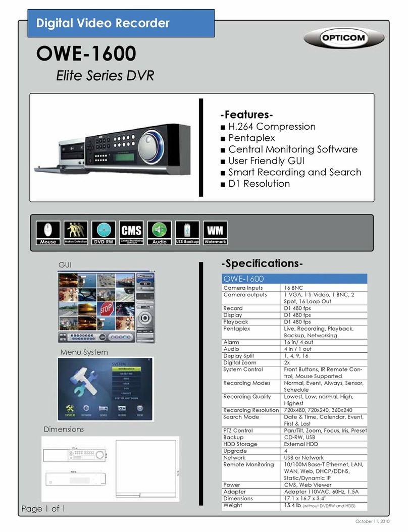 OPTICOM OWE-1600 - User manual