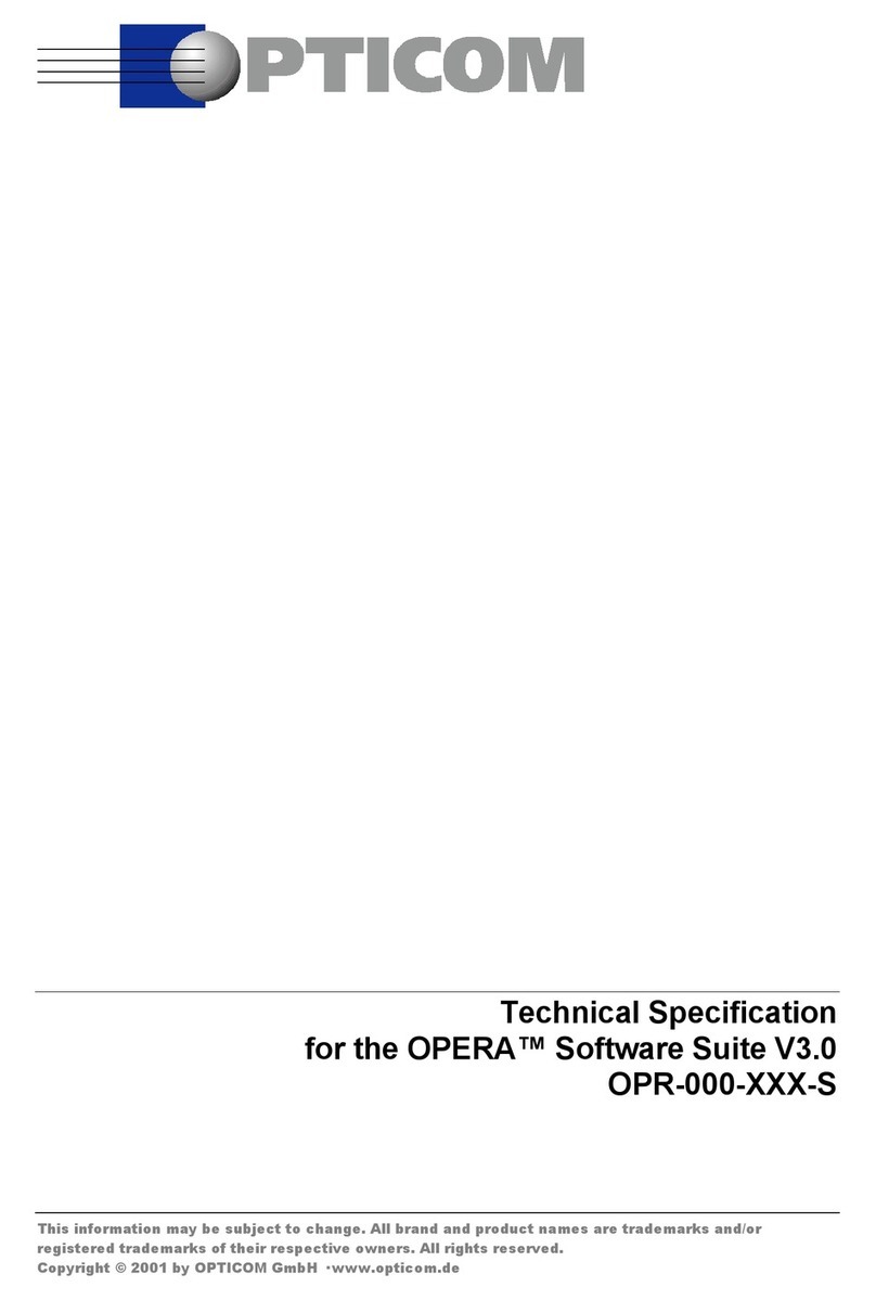 OPTICOM OPERA SOFTWARE SUITE - V3.0 Technical specification