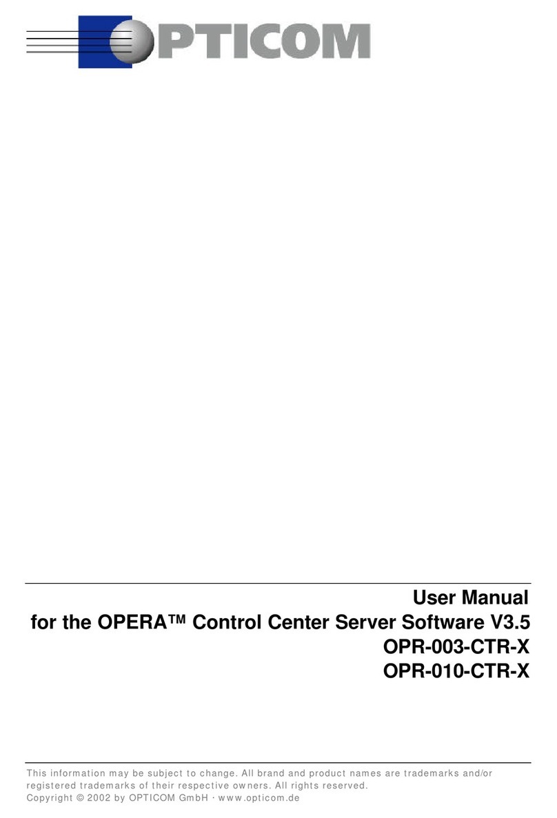 OPTICOM OPERA CONTROL CENTER SERVER - V 3.5 user manual