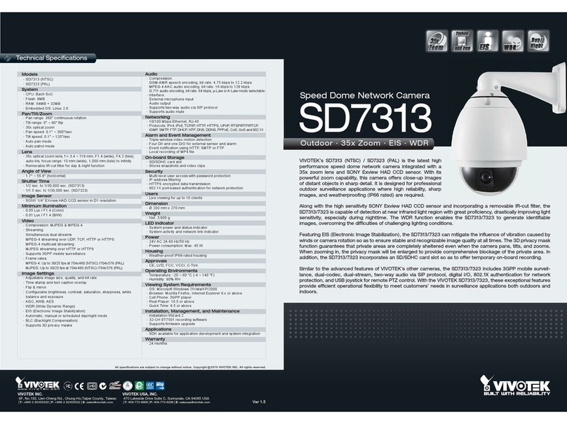 Vivotek SD7313 datasheet