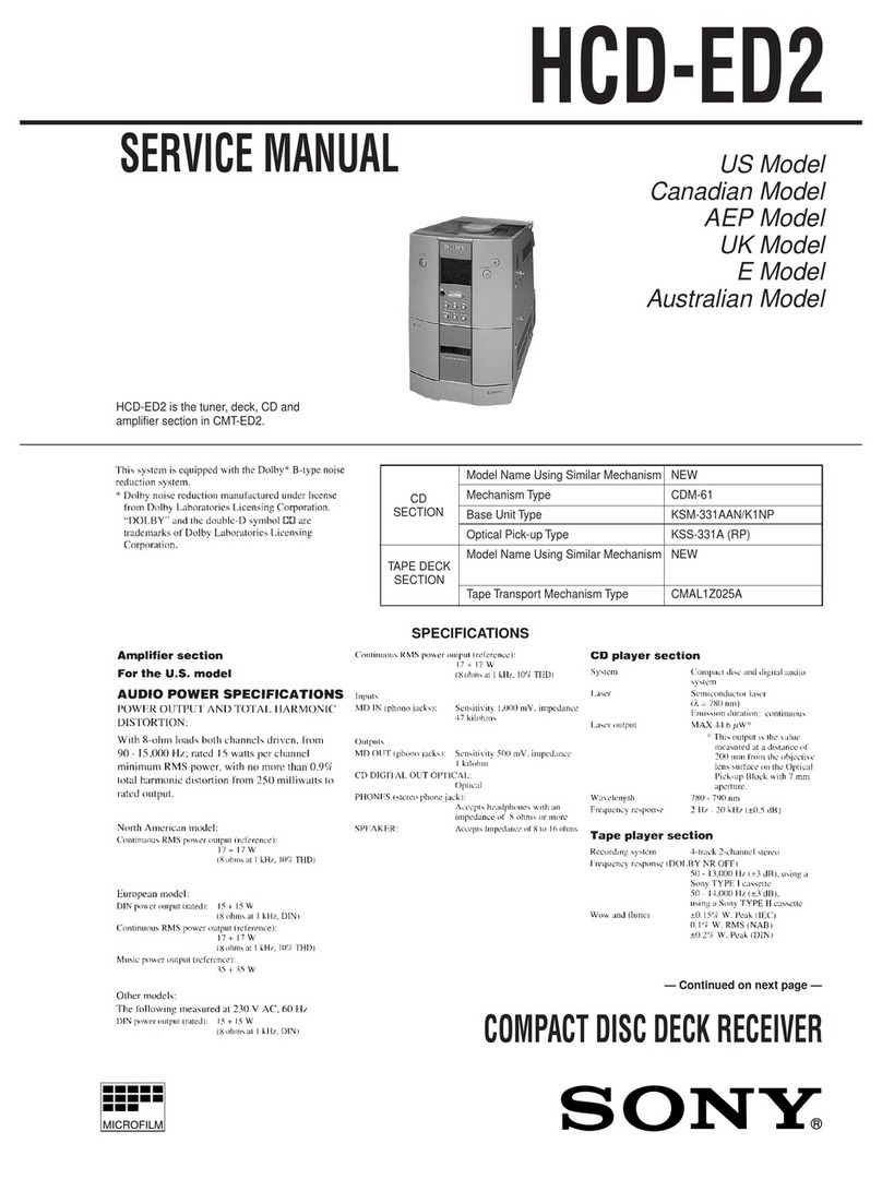 Sony HCD-ED2 - Compact Disc Deck Receiver Service manual