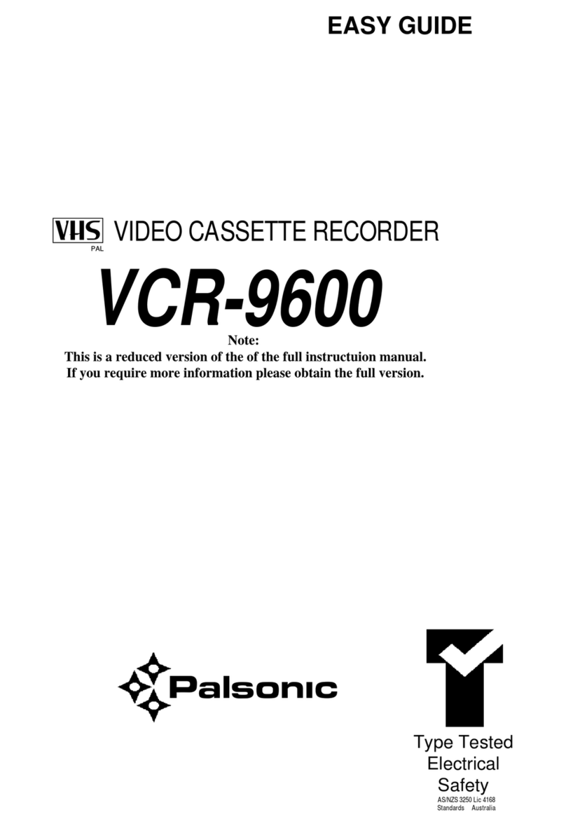Palsonic VCR-9600-CONNECTIONSETTING CHANNELSSETTING TIMERTROUBLE... Easy guide