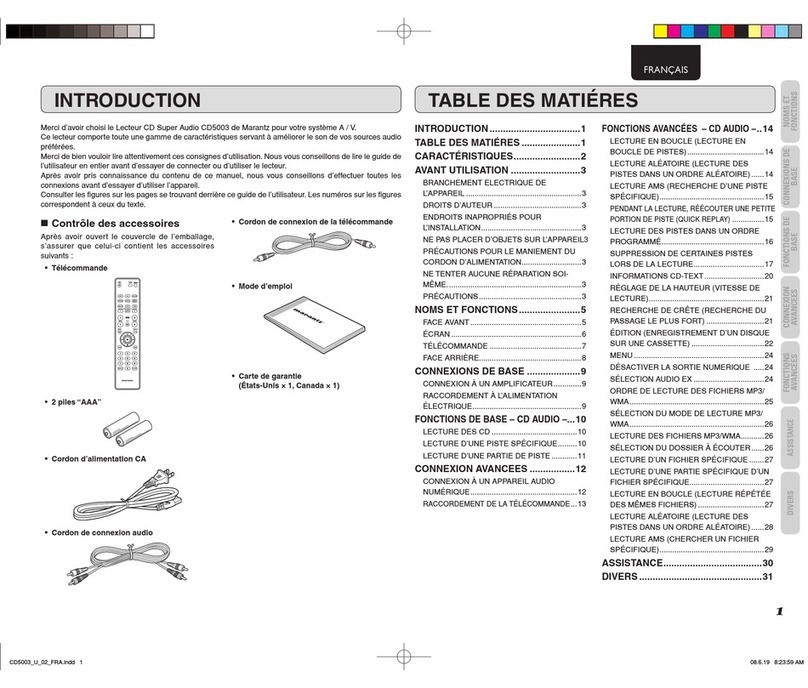 Marantz CD5003 User manual