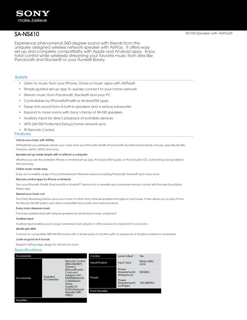 Sony SA-NS410 Specifications