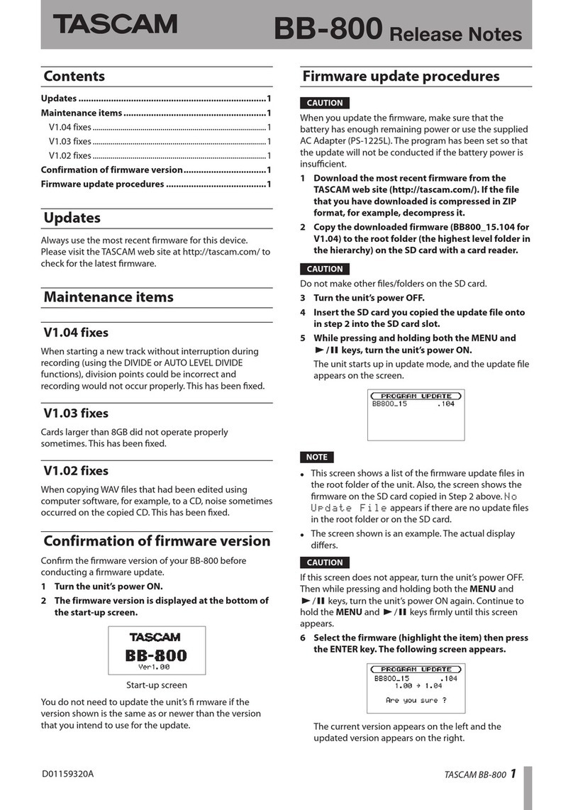 Teac BB-800 release note