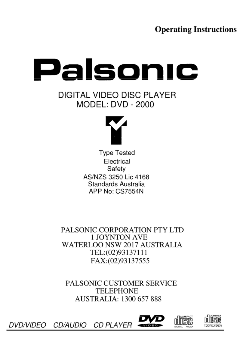 Palsonic DVD2000 User manual Palsonic DVD2000 User manual