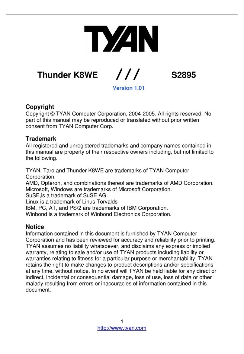 TYAN THUNDER K8WE User manual