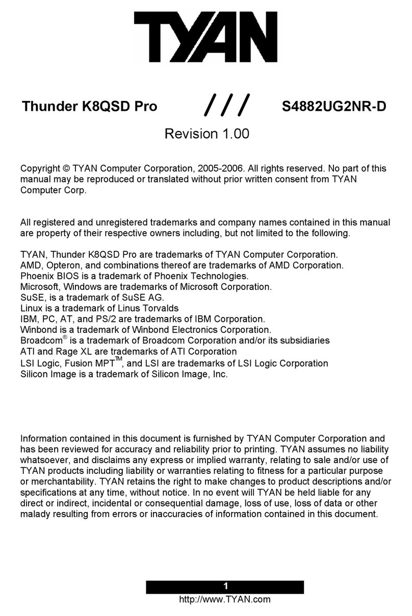TYAN THUNDER K8QSD PRO User manual