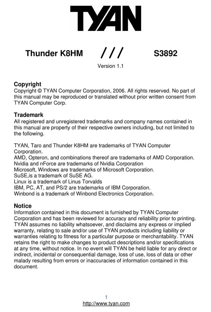 TYAN THUNDER K8HM User manual