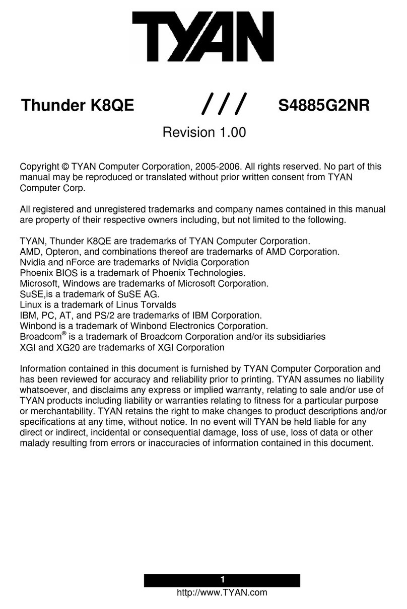 TYAN THUNDER K8QE User manual TYAN THUNDER K8QE User manual